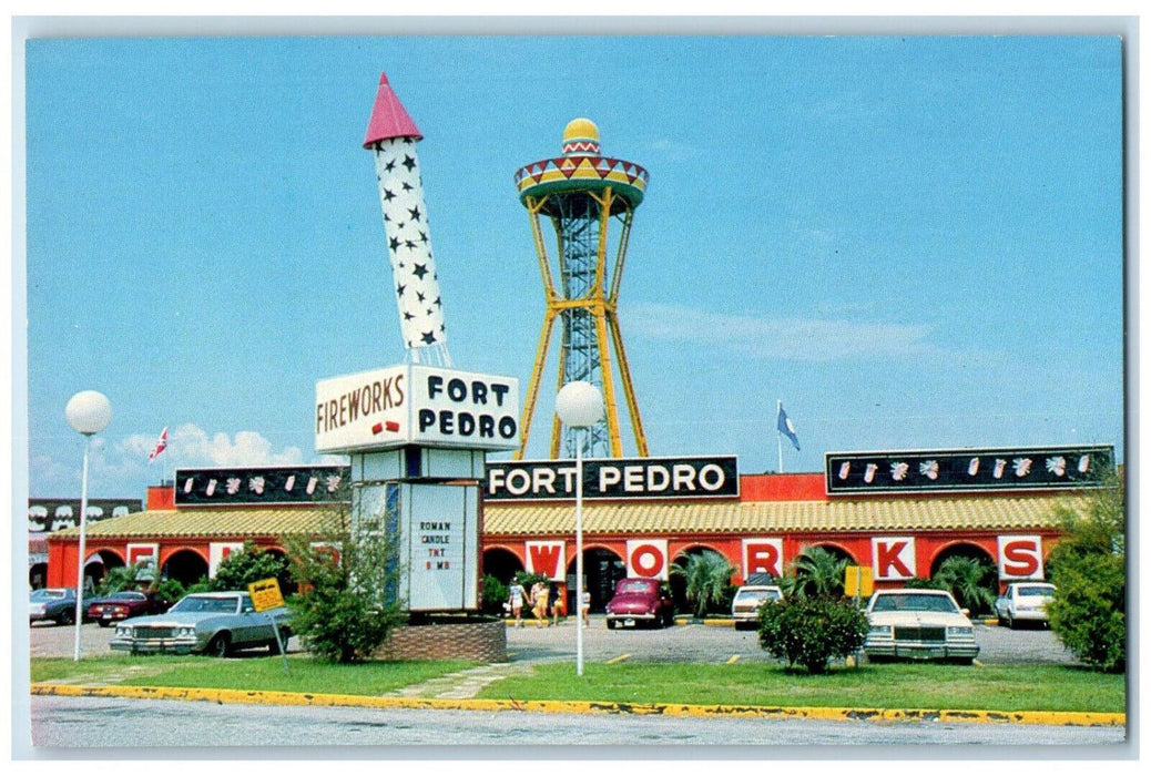 c1950's Fort Pedro Fireworks South of the Border South Carolina SC Postcard