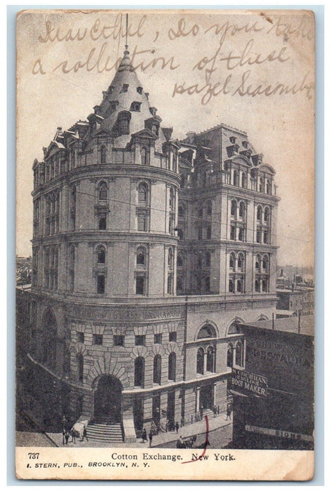 1906 Cotton Exhange Building Exterior Scene Brooklyn New York NY Postcard