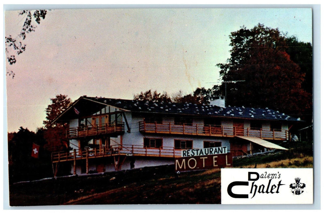 c1960's Dalem's Chalet Restaurant Motel West Brattleboro VT Unposted Postcard