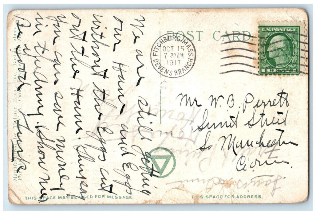 1917 Headquarters Troop Sheds Camp Devens Ayer Massachusetts MA Antique Postcard