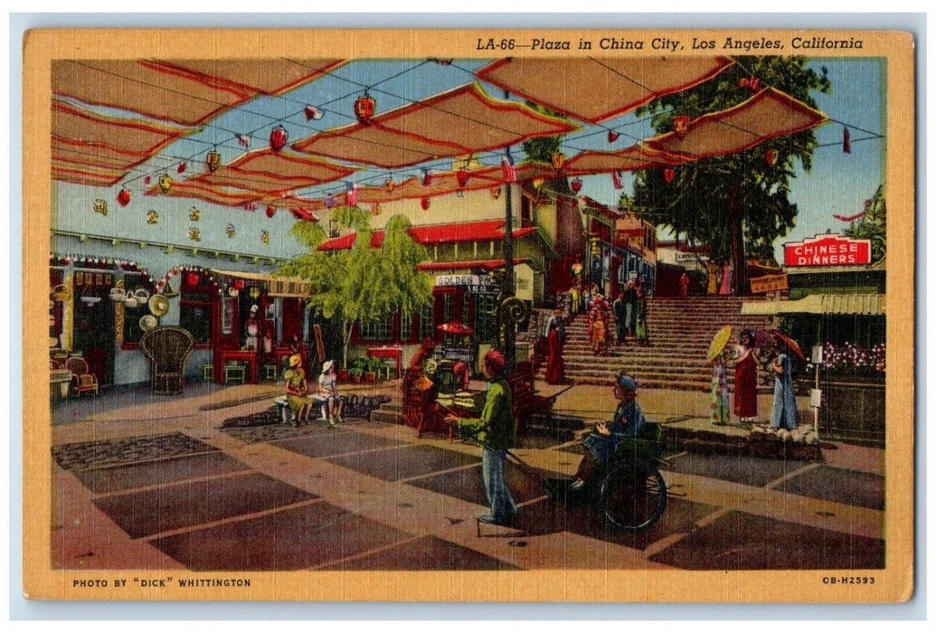Plaza In China Chinese Dinners Stores City Los Angeles California CA Postcard