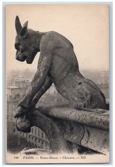 Paris Notre Dame Chimere ND Statue France Unposted Vintage Postcard