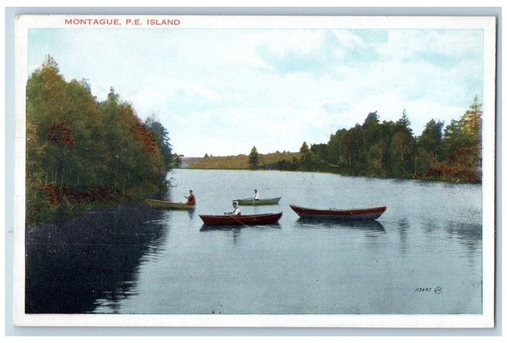 c1910's A View Of Montague Lake Boat P. E. Canada Unposted Vintage Postcard