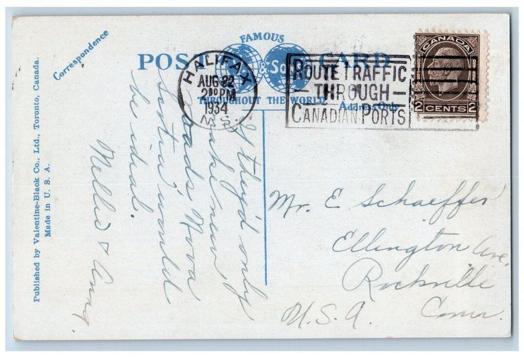 1934 Government House Halifax Nova Scotia Canada Posted Vintage Postcard