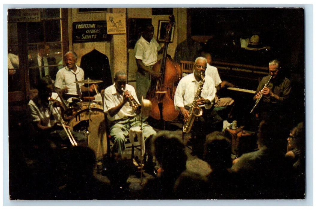 1971 Preservation Hall 726 St. Peter Street Traditional Dixieland Jazz Postcard