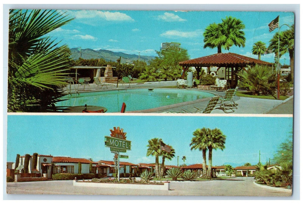 c1960's El Sol Motel Miracle Mile Strip Tucson Arizona AZ Multiview Postcard