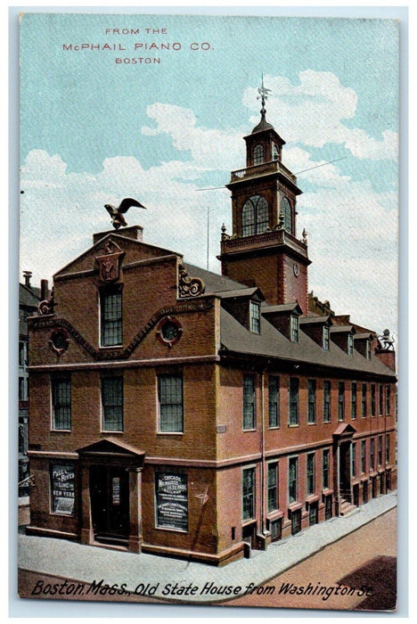 c1910 Old State House Washington Exterior Building Boston Massachusetts Postcard