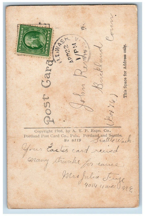 1908 Oregon State Building Alaska Yukon Pacific Exposition Seattle WA Postcard