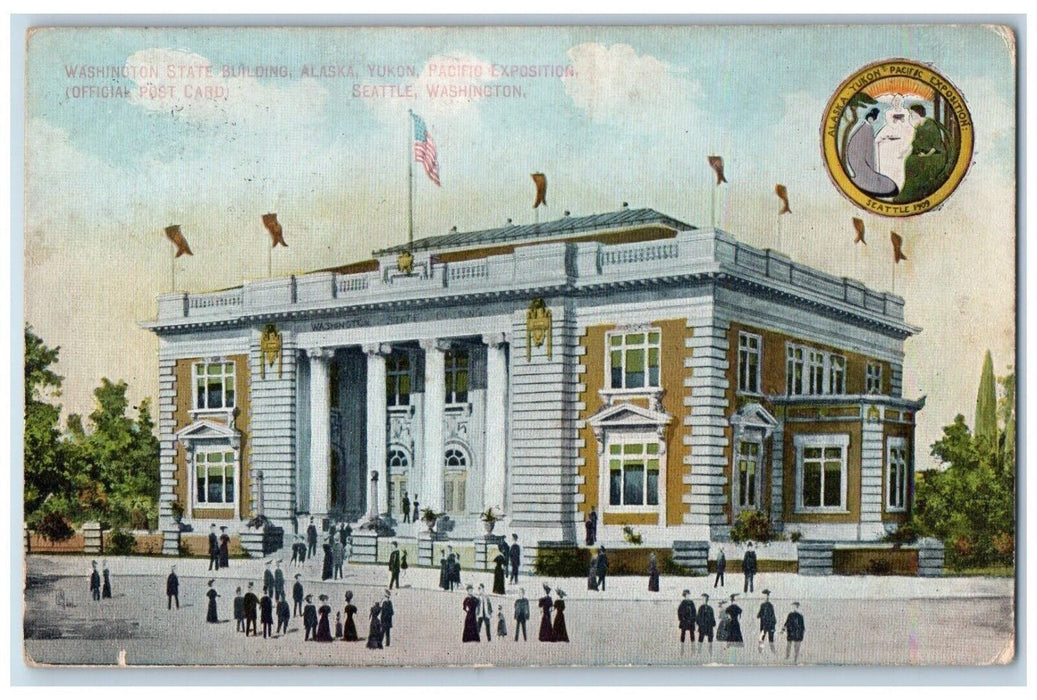 Washington State Building Alaska Yukon Pacific Exposition Seattle WA Postcard