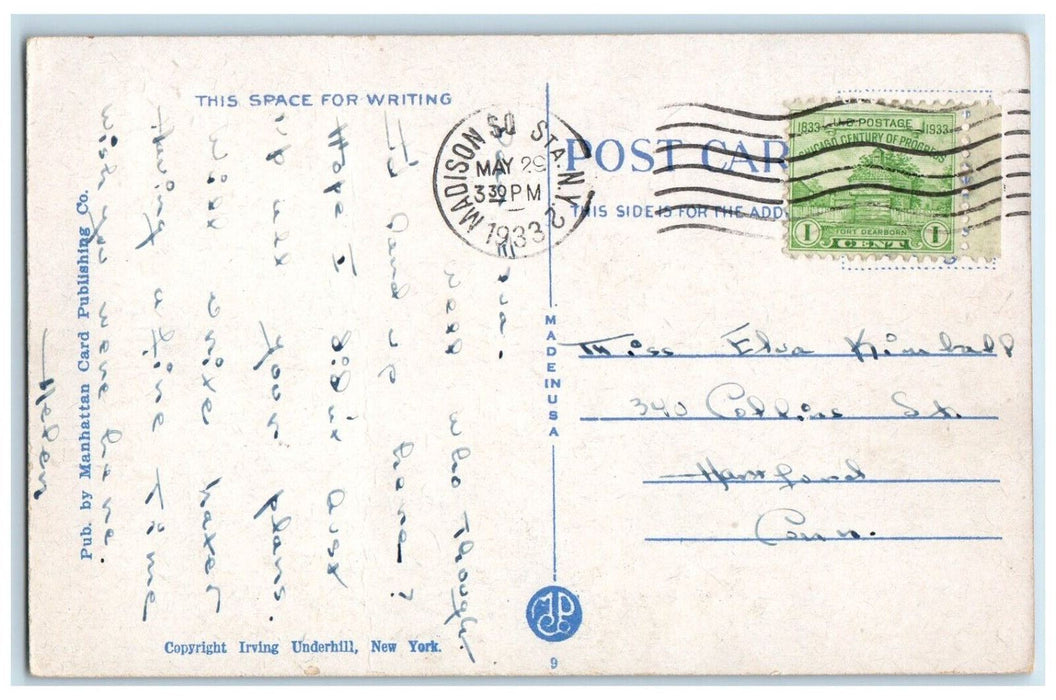 1933 New York Hospital Cornell Medical College Association Buildings NY Postcard