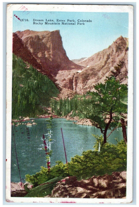 1937 Dream Lake Estes Park Colorado Rocky Mountain National Park CO Postcard
