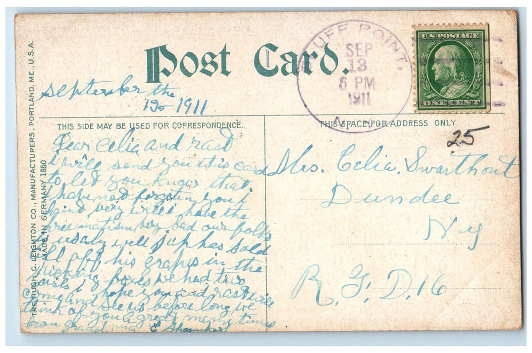 1911 Scene Public Garden Poole Piano Flowers Co Boston Massachusetts MA Postcard