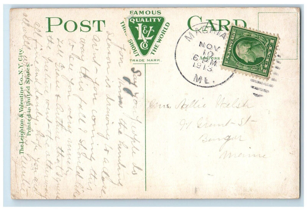 1913 Poole Pianos Height Perfection McCabe Wiswell City Hall Boston MA Postcard