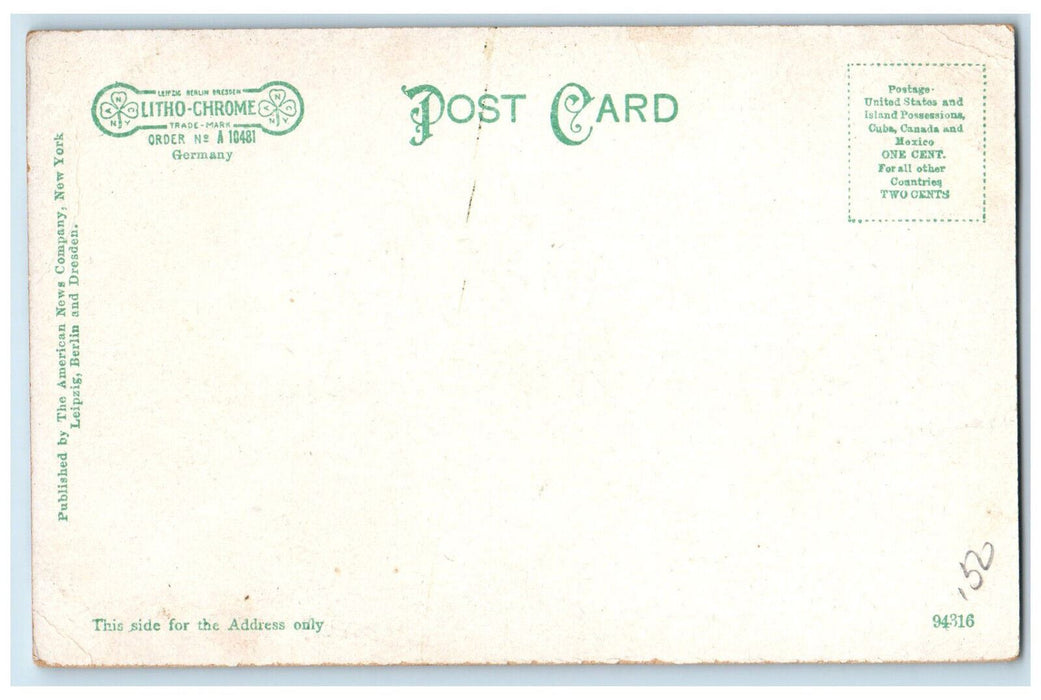 c1905 Looking North from Sandford's Castle Danbury Connecticut CT Postcard