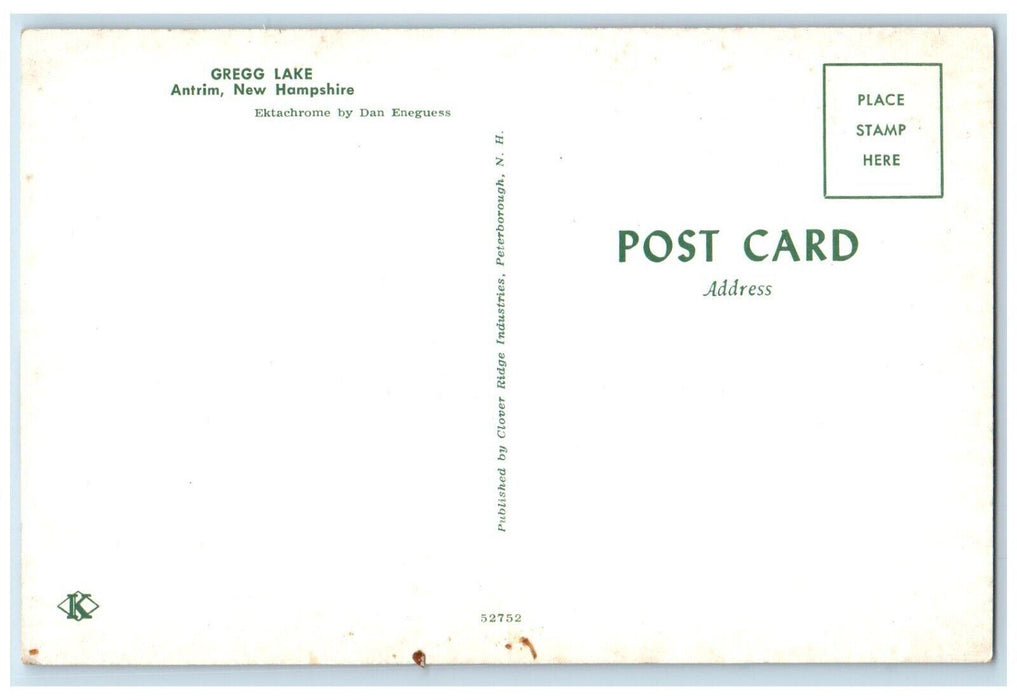 c1950's View Of Gregg Lake Antrim New Hampshire NH Unposted Vintage Postcard
