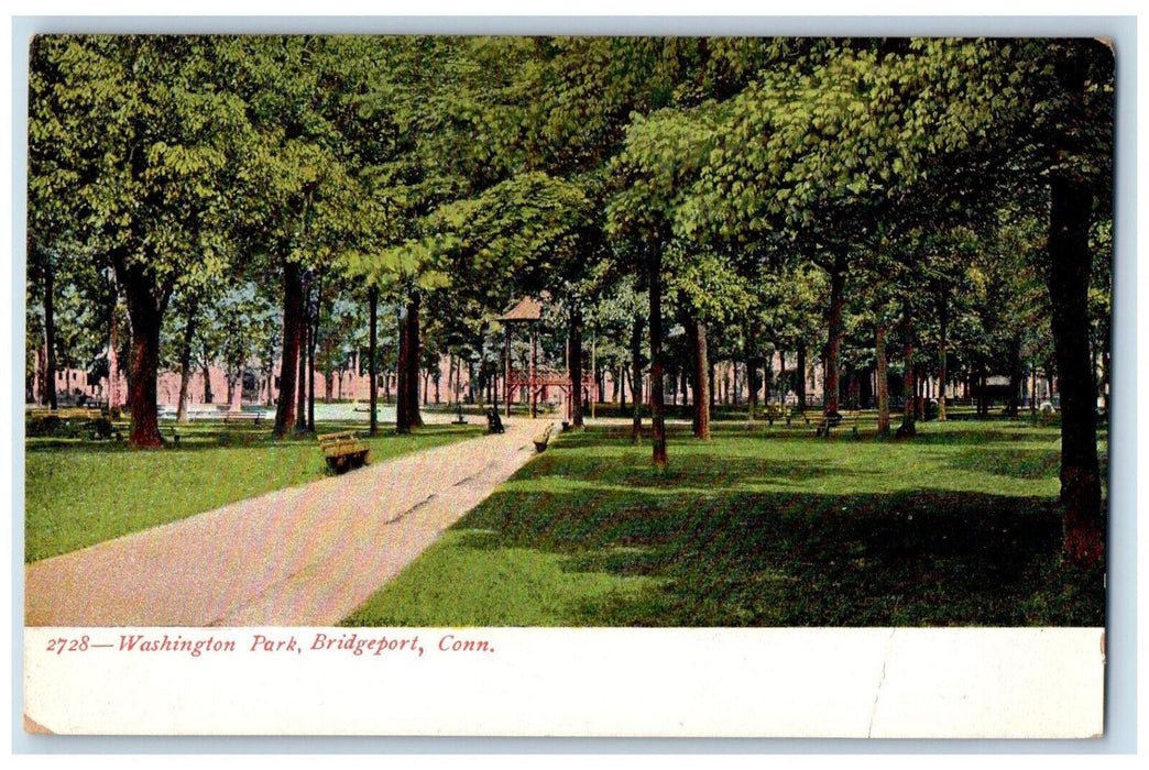 c1905 Washington Park Bridgeport Connecticut CT Antique Unposted Postcard