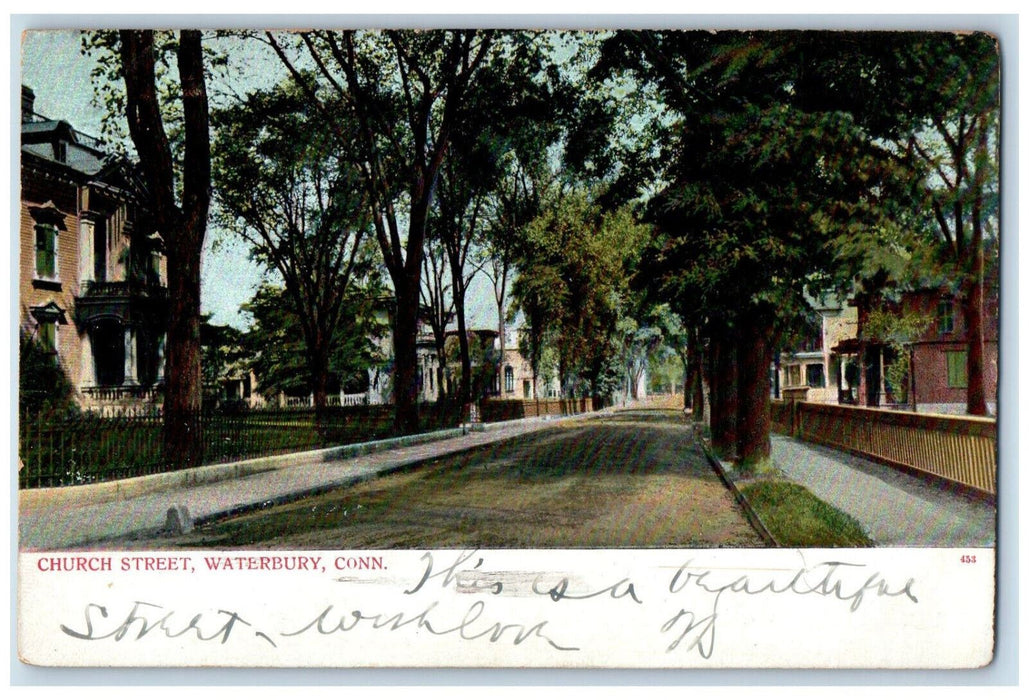 1906 Church Street Waterbury Connecticut CT Antique Posted Postcard