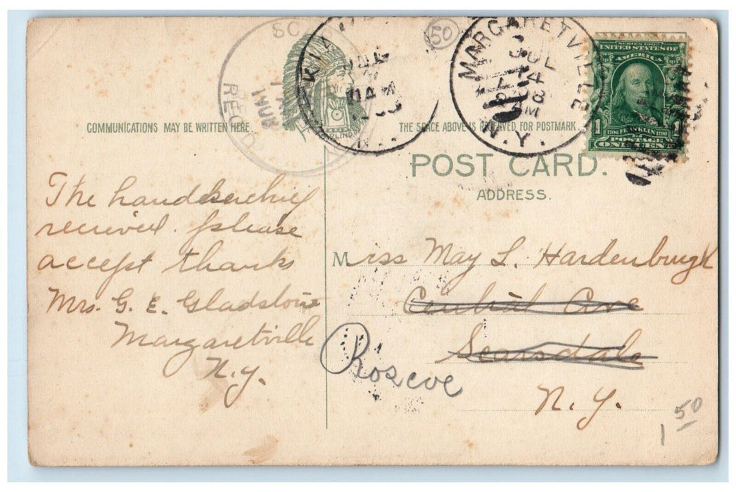 First Presbyterian Church Exterior Scene Margaretville New York NY Postcard