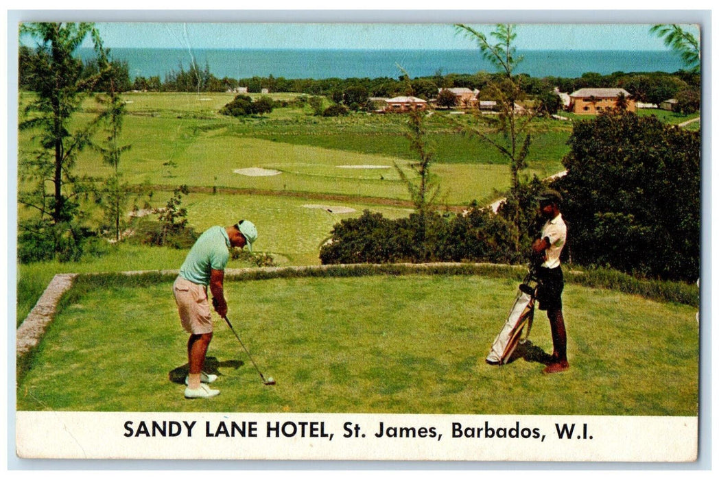 c1960's Playing Golf Sandy Lane Hotel St. James Barbados West Indies Postcard