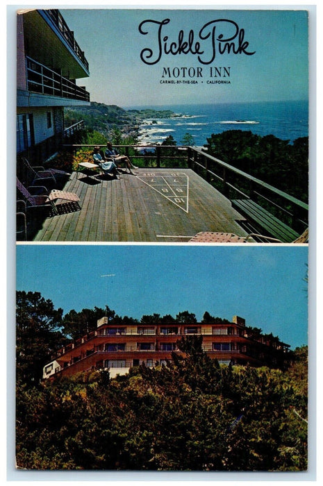 c1950's Tickle Pink Motor Inn Carmel By-the-Sea California CA Dual View Postcard