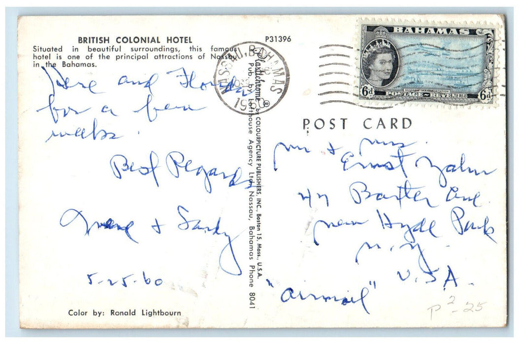 1960 Beautiful Surroundings British Colonial Hotel Nassau Bahamas Postcard