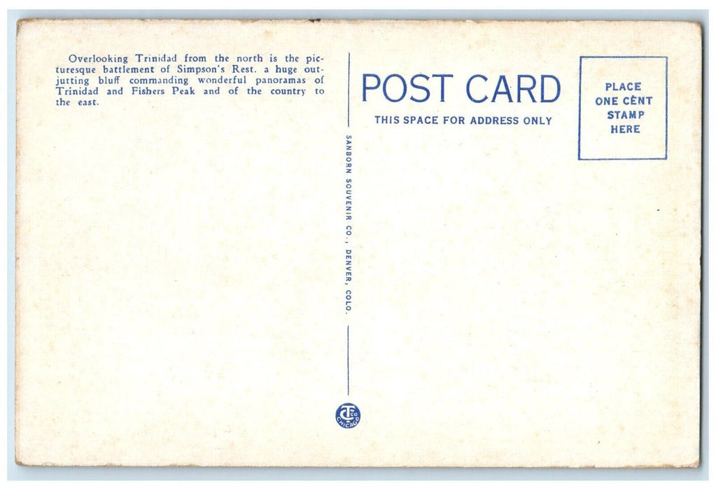 c1930's Simpson's Rest From Residence District Trinidad Colorado CO Postcard