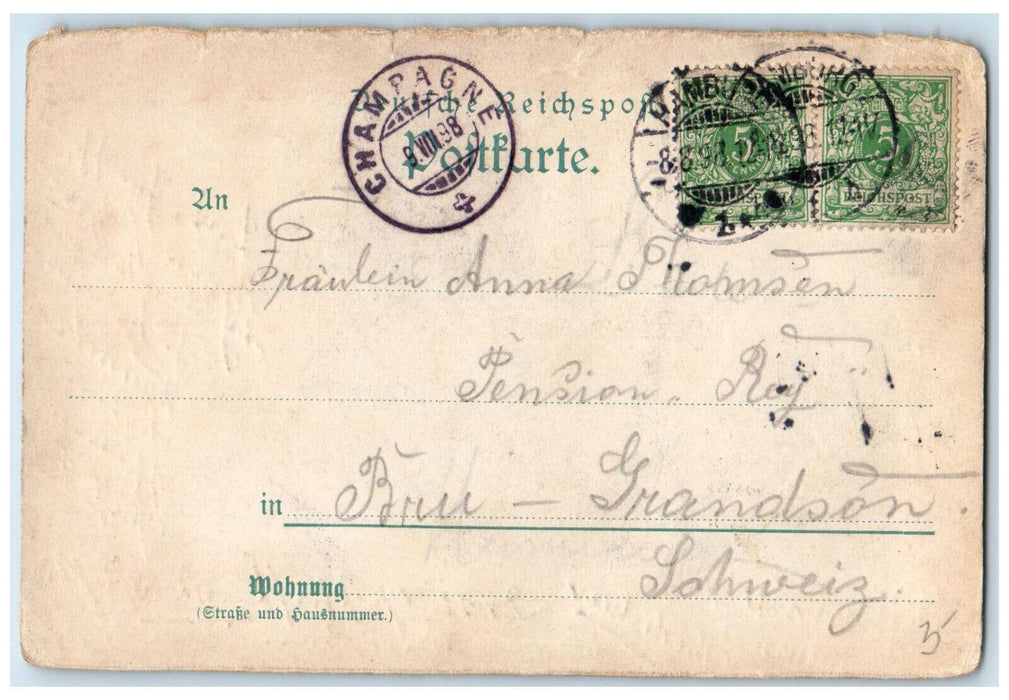 c1905 Greetings from Borsteler Park A.B. Standing Hamburg Germany Postcard