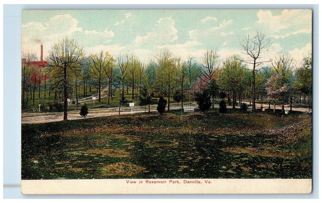 c1910 View in Reservoir Park Danville Virginia VA Antique Unposted Postcard