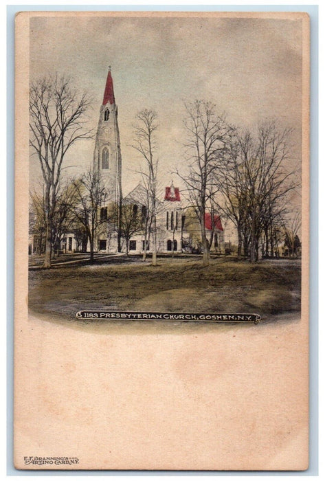 c1905 Presbyterian Chruch Exterior Scene Goshen New York NY Antique Postcard