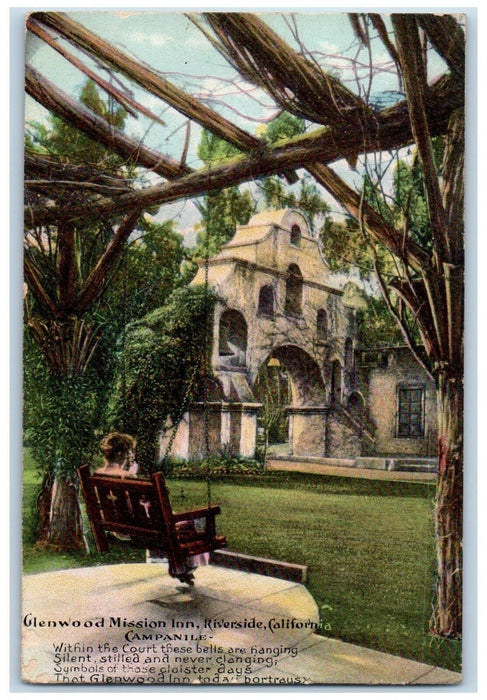 c1910's Glenwood Mission Inn Riverside California CA Unposted Antique Postcard