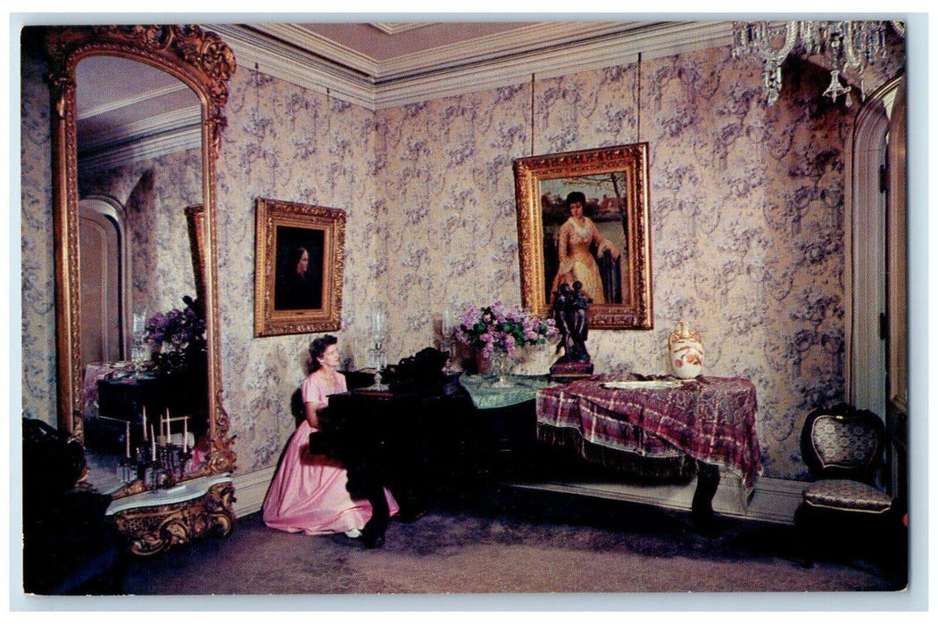 c1960 Villa Louis Drawing Room Rosewood Prairie Du Chien Wisconsin WI Postcard