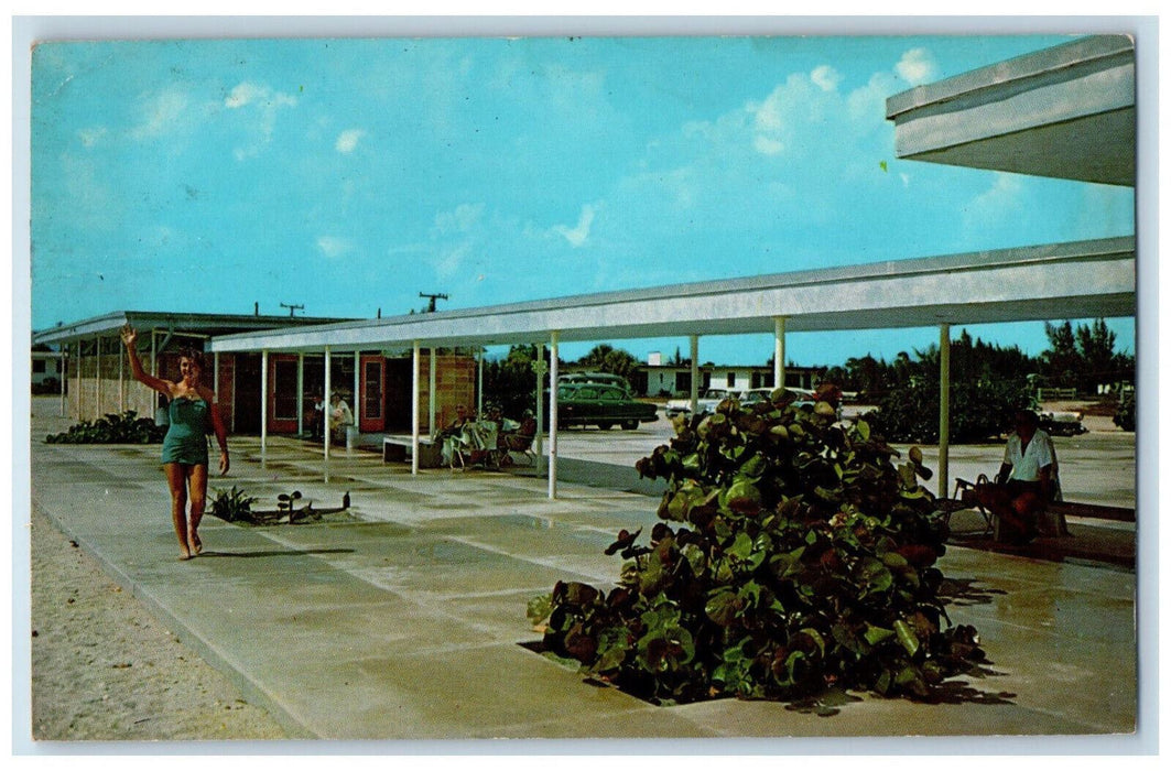 1977 Blue Skies White Clouds Over Modern Beach Nokomis Beach FL Postcard