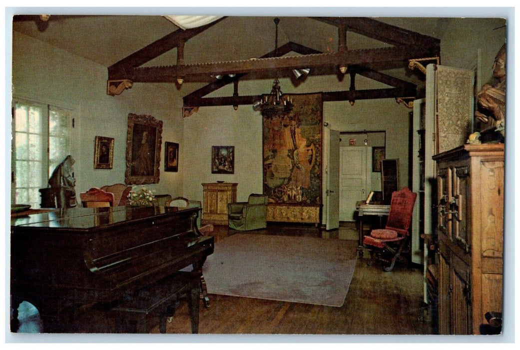 1972 The Hyde Collection View Music Room Interior Glens Falls New York Postcard