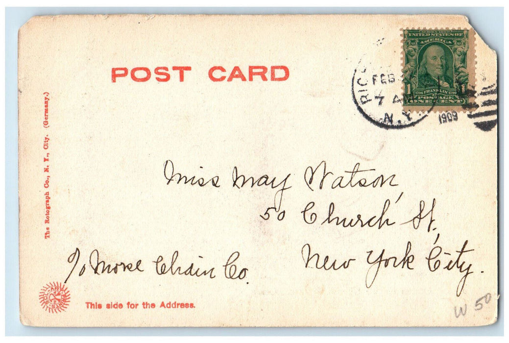 1909 Central Baptist Church Norwich Connecticut CT Antique Posted Postcard