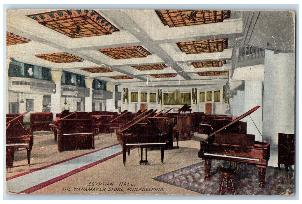 1938 Egyptian Hall Wanamaker Store Music Room Philadelphia Pennsylvania Postcard