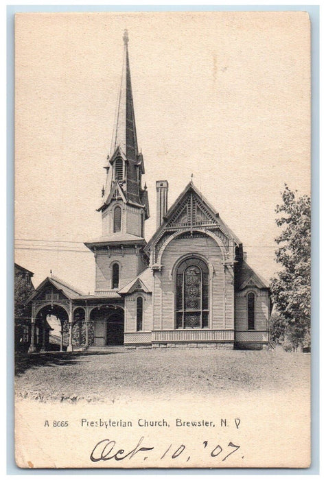 1907 Presbyterian Church Exterior Scene Brewster New York NY Antique Postcard