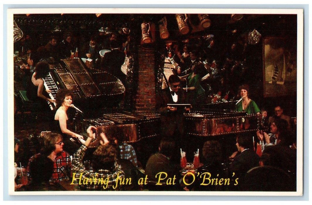 c1960 Have Fun Pat O'Briens St. Peter Street Bar New Orleans Louisiana Postcard