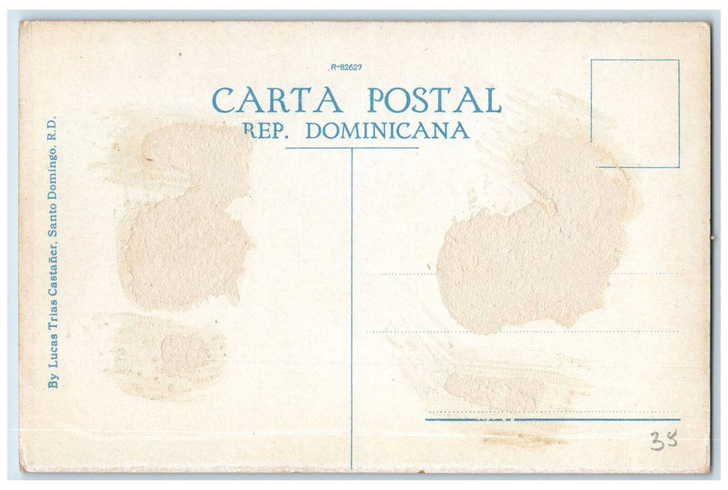 c1940's Boat Scene Mercado Ozama Santo Domingo Dominican Republic Postcard