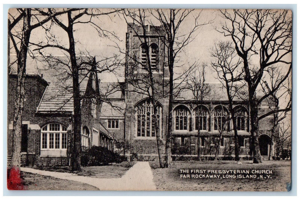 c1940's The First Presbyterian Church Far Rockaway Long Island NY Postcard