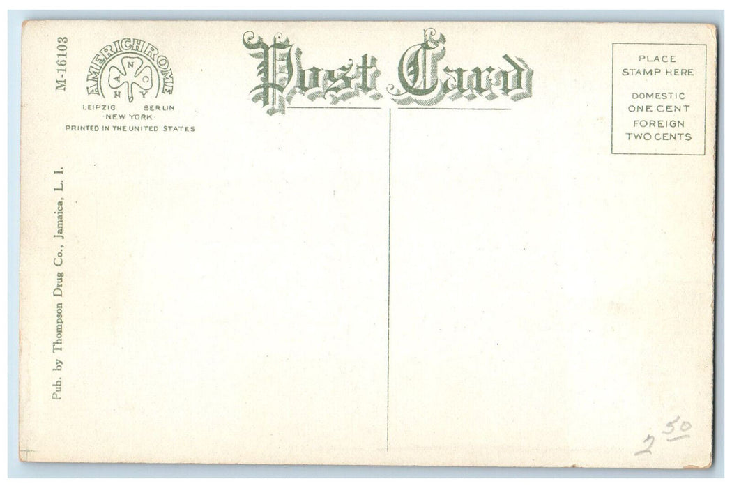 c1910 Presbyterian Church Jamaica New York NY Antique Unposted Postcard