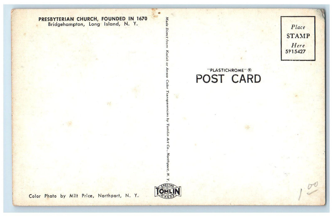 c1960's Presbyterian Church Bridgehampton Long Island New York NY Postcard