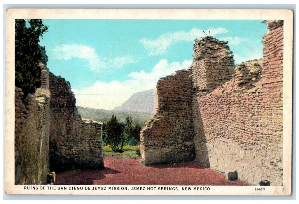 c1935 Ruins San Diego De Jemez Mission Jemez Hot Springs New Mexico NM Postcard