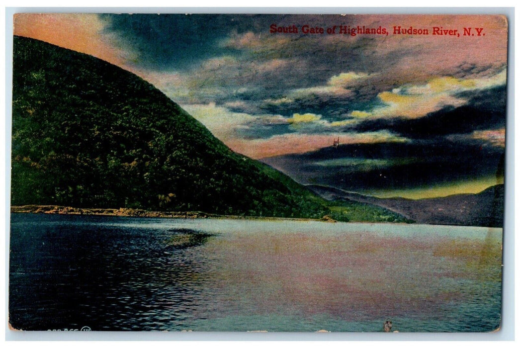 1907 South Gate Highlands Mountain Lake Hudson River New York Souvenir Postcard
