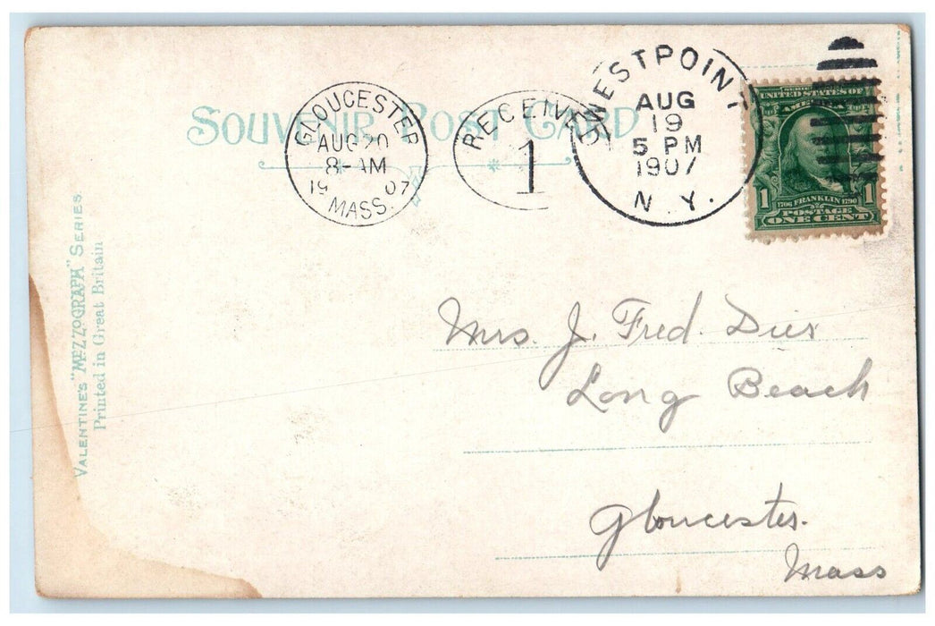 1907 South Gate Highlands Mountain Lake Hudson River New York Souvenir Postcard