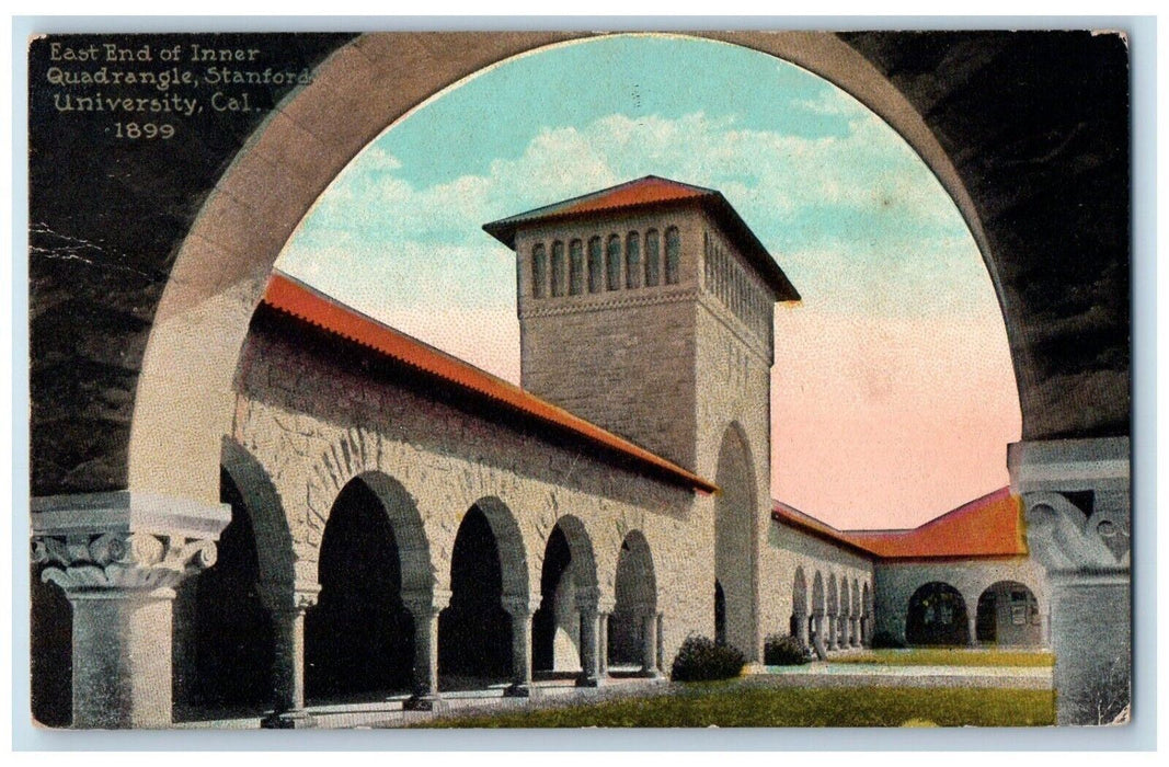 1925 East End Of Inner Quadrangle Stanford University California CA Postcard