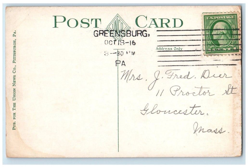 1916 Hotel Rappel Exterior Street Road Store Greensburg Pennsylvania PA Postcard