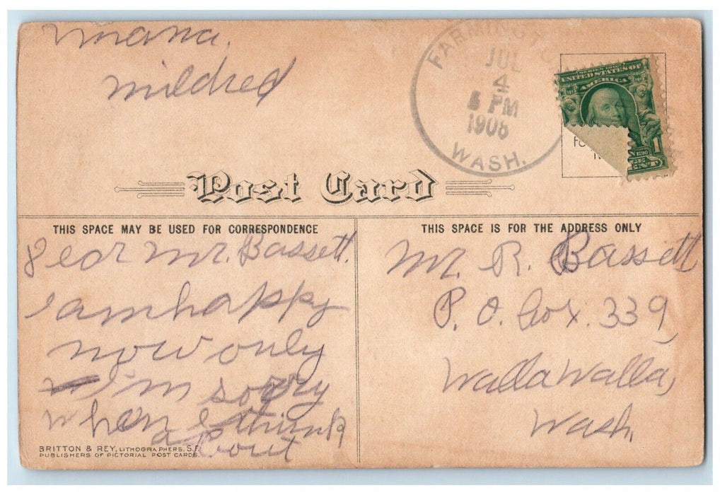 1908 The Bathing Pavilion Santa Cruz California CA, Beach Crowded Postcard