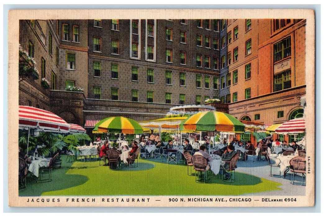 1938 Jacques French Restaurant Michigan Ave Chicago Illinois IL Vintage Postcard