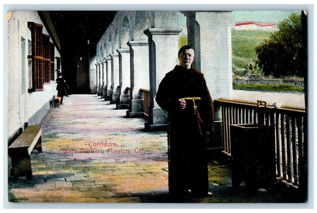 c1910's View Of Corridors Santa Barbara California CA Unposted Antique Postcard