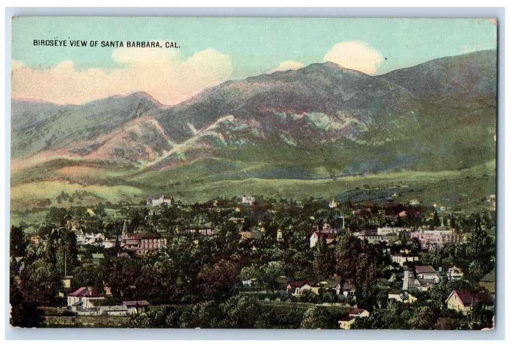 c1910's Birds Eye View Of Santa Barbara California CA Unposted Antique Postcard